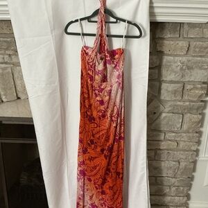 Tommy Bahama Orange and Pink Paisley Maxi Dress